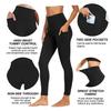 Hohe Taille Lockere Yogahose mit Taschen Schwarz Damen Jogginghose Tasche Yogahose Locker Bequem Fitnesshose Schwarz