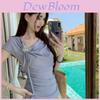 French Irregular Design Short Sleeve Butterfly Top With Embroidery For Summer Fashion