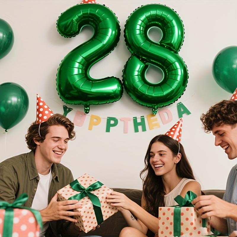 1/2pcs 32-Inch Green Number Balloons-Aluminum Foil Mylar Digit Balloons for Birthday Partie,Anniversaries,new Year&Celebrations