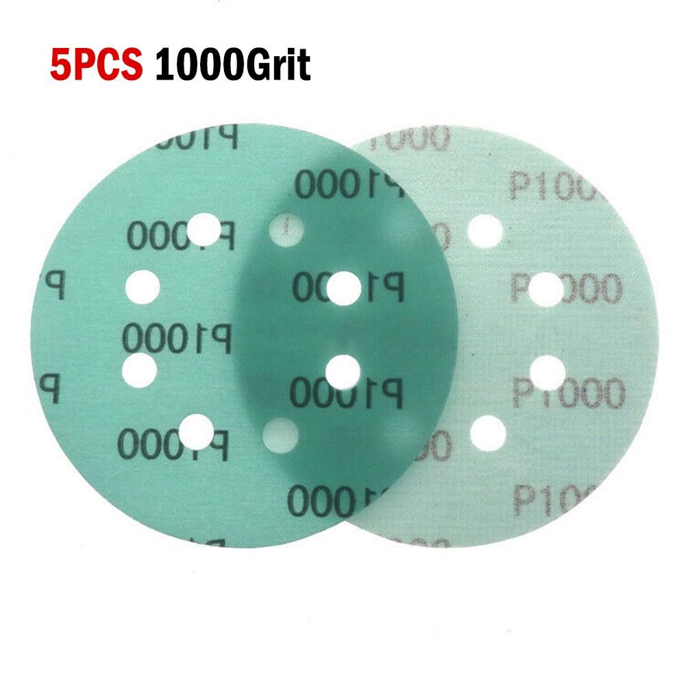 5Inch 8Hole Sanding Discs& Wet Dry PET Film Green Sandpaper Polishing