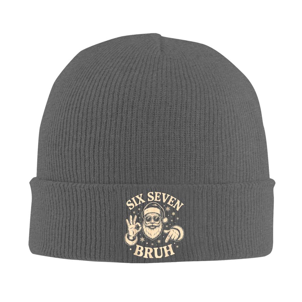 Bruh 67 Christmas Santa Six Seven 6 7 Christmas Beanie Hats Skullies Beanies Men Fashion Warm Caps Autumn Outdoor Bonnet Hats