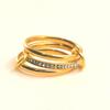 Elegant Cubic Zirconia Stackable Rings Accessory for Women Comfortable Titaniums Steel Jewelry In Silver Gold Tone