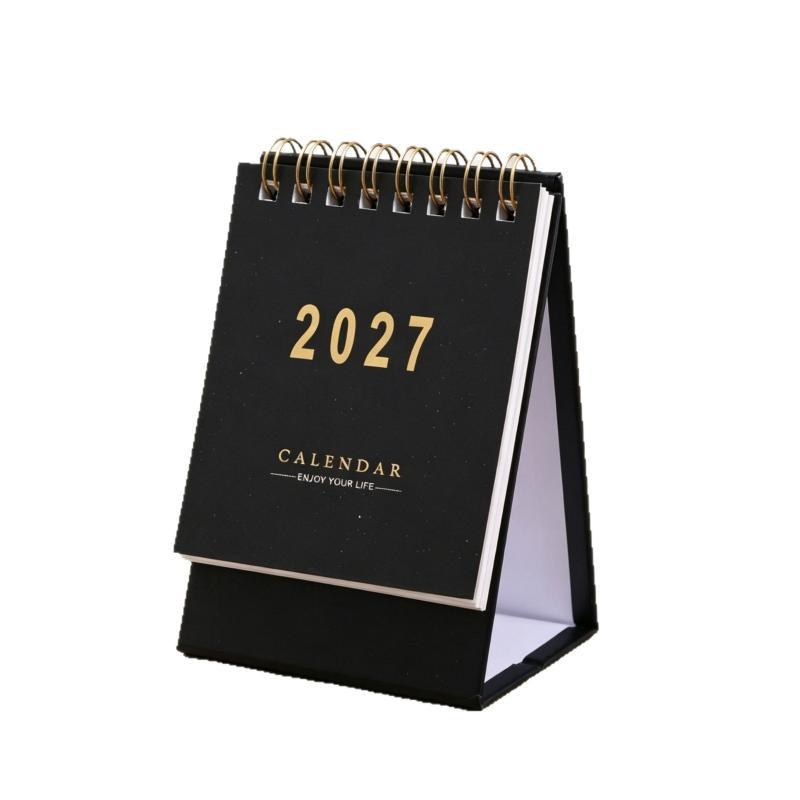 2027 Mini Morandi Color Desk Calendar Compact Size Memo Planner for Home Office Desktop Decoration Daily Reminder