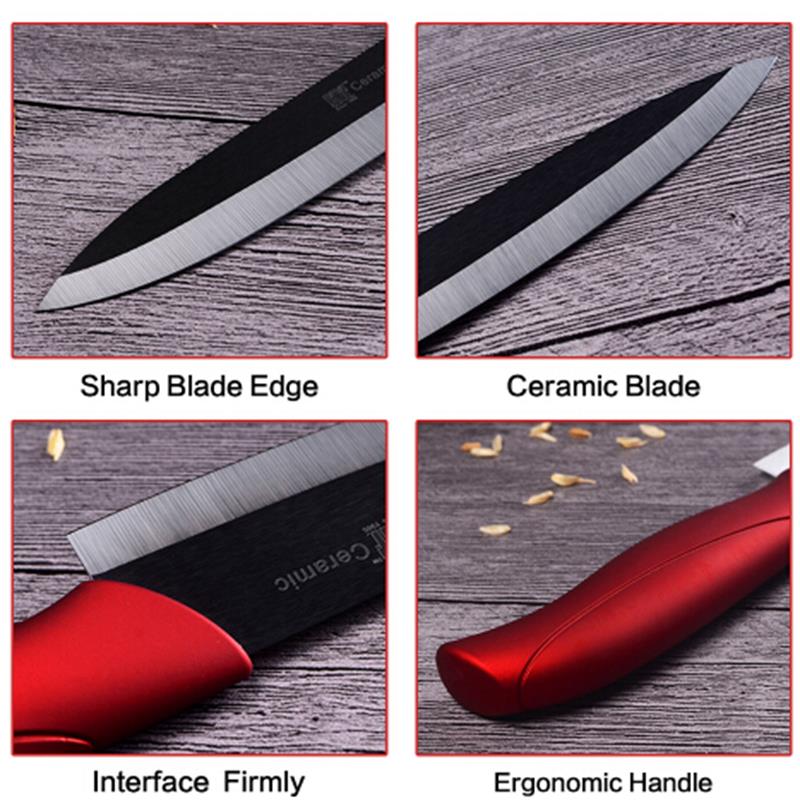 Ceramic Knife Set Black Sharp Blade 3Pcs Ceramic Knives With Peeler