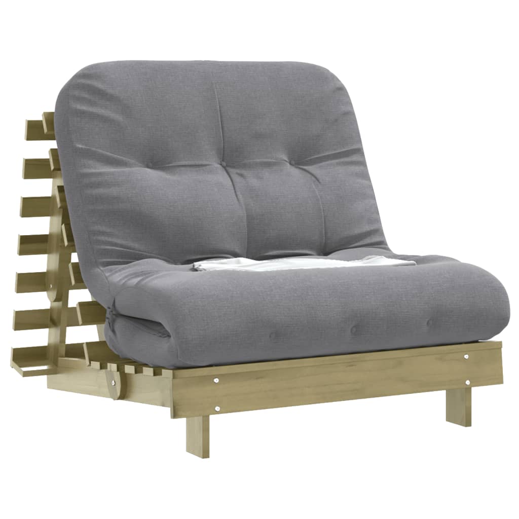 Vidaxl Sofa Rozkładana Typu Futon, Z Materacem, 80X206X11 Cm, Sosnowa
