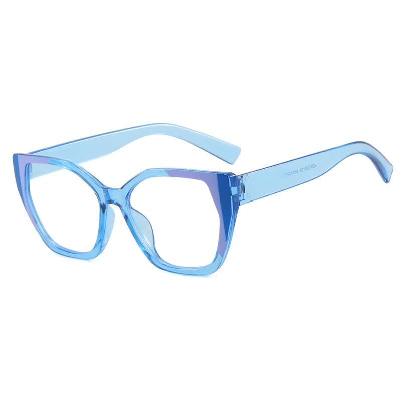 

New Retro Cat Eye Anti Blue Light Glasses Ins Brand Simple Color Frame Unisex Casual Versatile Design as picture