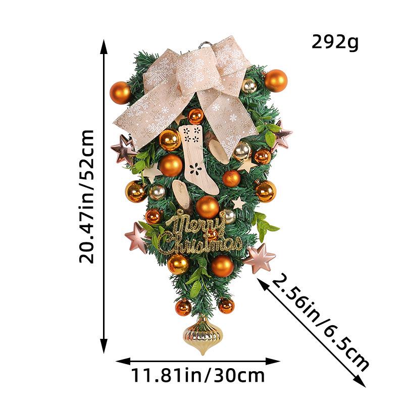 LED Leuchtender Weihnachtsrattan-Kranz: Hängender Tür- und Treppenhaus-Dekor-Anhänger