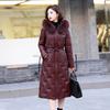 Winter new coat female mother white duck down jacket knee long thickened large size coat large size