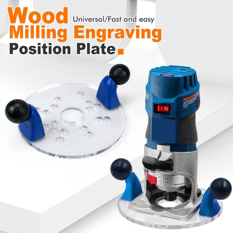 Trimming Router Base with Double Handles Router Fixed Base Guide for Woodworking Carpentry Clear Acrylic Base Plate