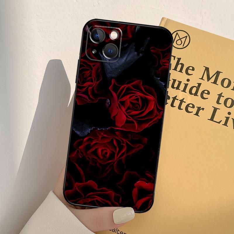 Bright Red Rose Flowers Phone Case For iPhone 17 16 15 14 13 11 12 Pro Max Mini XR 16e 15 16 Plus 17 Air Full Cover