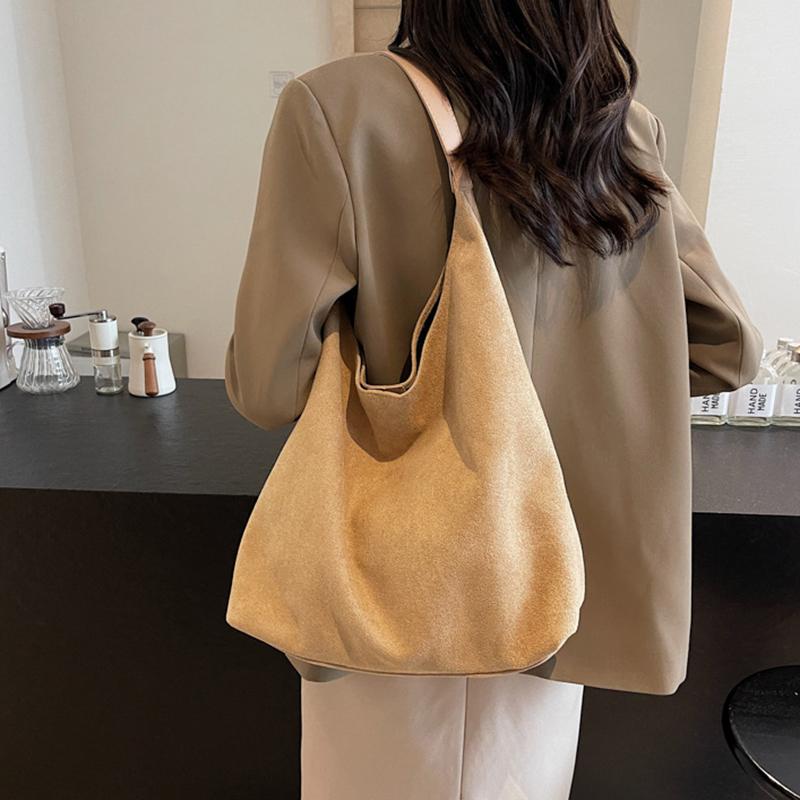 Geantă de umăr din piele intoarsa pentru femei Geanta de umar retro cu o singura geanta de mana de mare capacitate, simplu tote