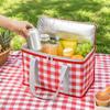 Insulated Picnic Cooler Bag Large Capacity Portable Outdoor Lunch Bag with Zipper Closure and Dual Carry Handles for Camping and Travel