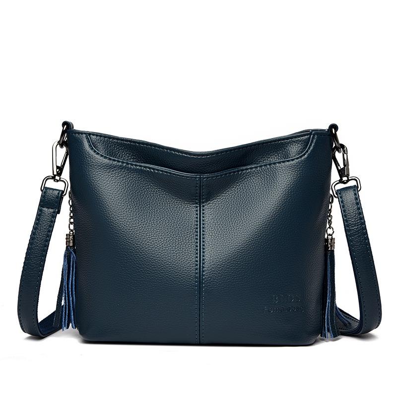 Spring and Summer New Tassel Mother Bag Fashionable and Simple Shoulder Messenger Bag Large Capacity Bucket Bag