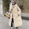 Womens Oversized Long Hooded Down Coat Winter Warm Plus Size Duck Puffer Over-Knee Outerwear