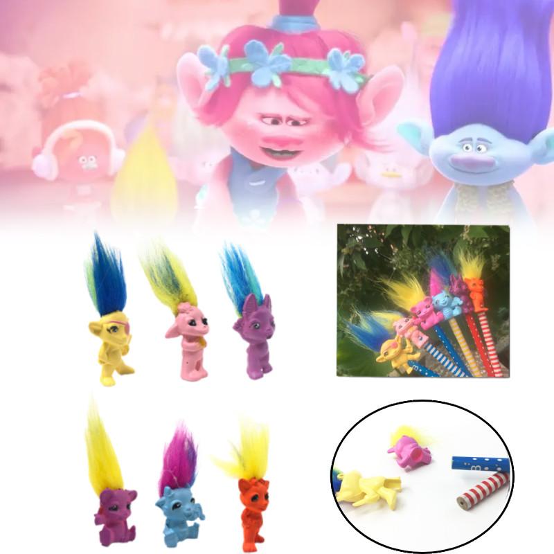 Boneca Troll de Plástico Encantadora em Desenho Animado Com Cabelos Fantasiosos Figura Retrô Para Colecionadores