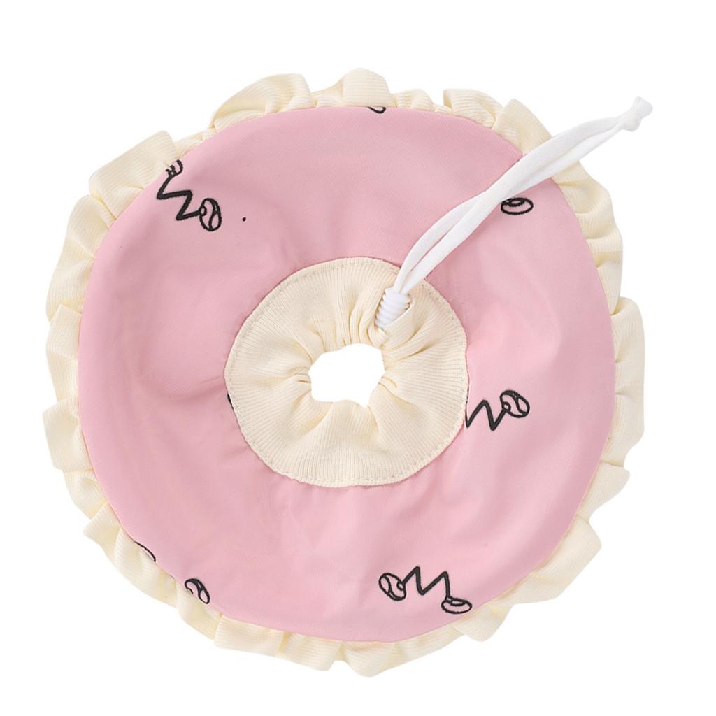 Small Pet Elizabeth Collar Protective Circle Nursing Ring for Guinea Pig Rabbit Sugar Glider Pink L Size
