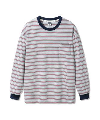 ALVINCLO Hena Striped Pocket Long Sleeve T-Shirt Avt949 (2 Colors)