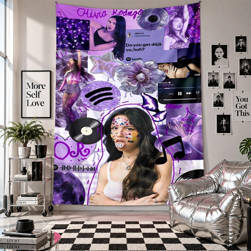 Wall TapestryOlivia Rodrigo Art Hanging Cloth Decorative Background Cover for Room Decoration