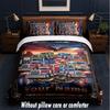 Truck Theme Custom Text Or Name 3Pcs Bedding Set,1 Flat Sheet & 2 Pillowcases Personalized Home Bedding