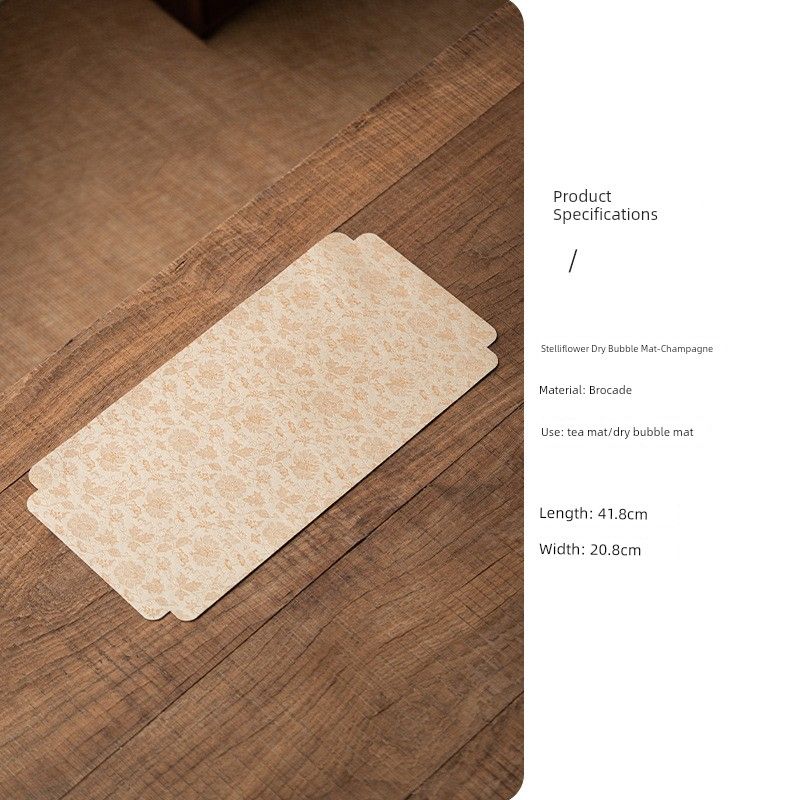 

Новый китайский парчовый водонепроницаемый сухой наливной чайный коврик, термостойкая подставка, абсорбирующая ткань, дорожка на стол, коврик для чайного подноса, коврик для чайного столика Soak Apricot Tea mat 20.8*41.8cm