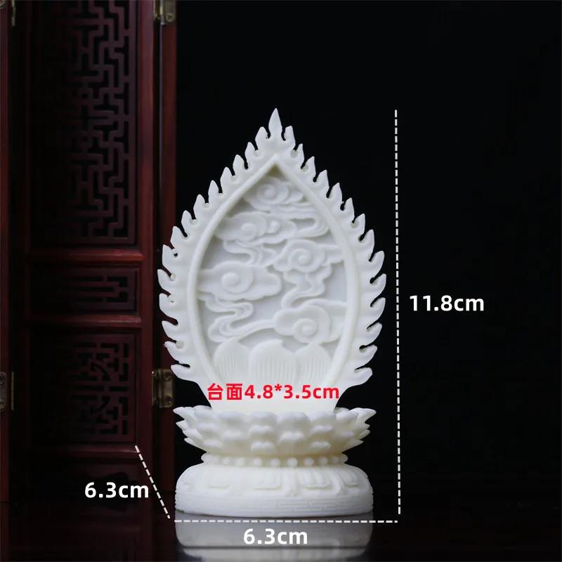 

1 шт. подставка для фруктов цвета слоновой кости, бытовая, основа Гуаньинь с рельефной основой из массива дерева, золотой лотос, подставка для статуэтки Будды