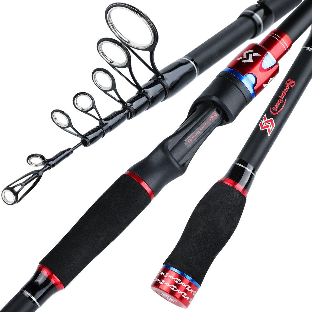 Undiță de pescuit Undiță de pescuit spinning din fibră de carbon Undiță de pescuit telescopică portabilă lansetă de mare Unelte de pescuit