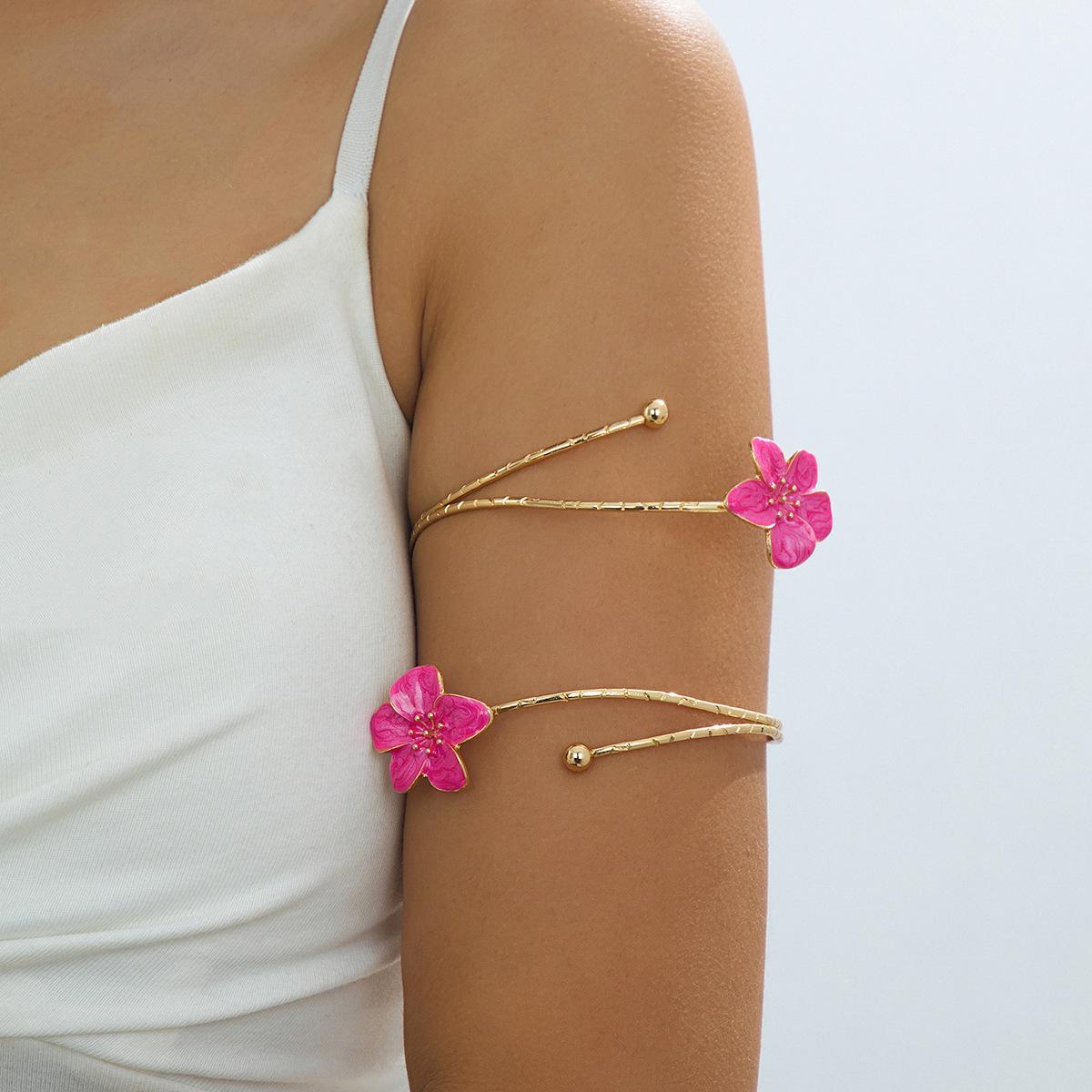 Retro Floral Geometric Green Flower Armband - Adjustable Women s Accessory белый
