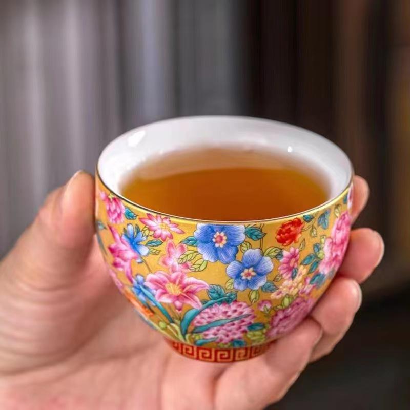 Enamel Kungfu Tea Set, Gift Box, Ceramic Teapot, Tea Cup, Business Gift