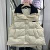 High-End Women's Short Down Vest - Square Neck, Autumn/Winter 2023, White Duck Down Outerwear