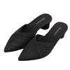 Heli Shark Dam Chunky Heel Spetsig Tå Stängd Tå Casual Halvtofflor - Vår/Sommar Mode Sandaler