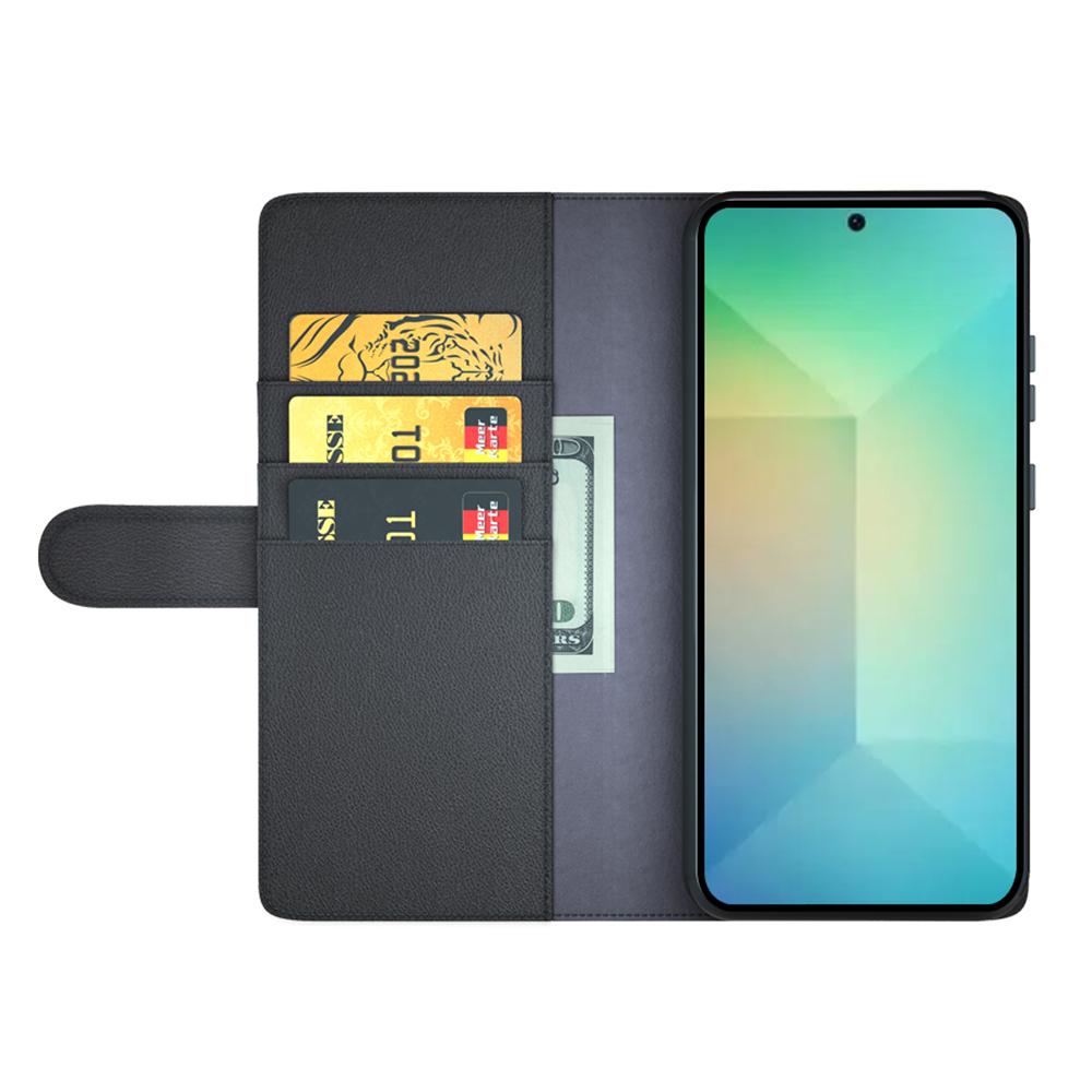 

For Samsung Galaxy S25 Case Genuine Split Leather Phone Cover with Wallet Stand Light Brown