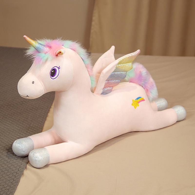 

Girl s Heart Dream Rainbow Unicorn Doll Plush Toy Pegasus Doll Catch Machine Doll Company Event Gifts 60cm（0.5kg）