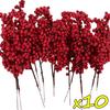 Wholesale Christmas Red Berries Artificial Red Berries Stems Branches DIY Wreaths Xmas Tree Ornaments Party Displays Decoration