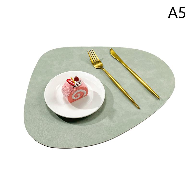 Suport de masă din piele PU în formă de lacrimă, cu textură imitație piele de vacă, față-verso, impermeabil, protector de masă pentru suport de masă elegant