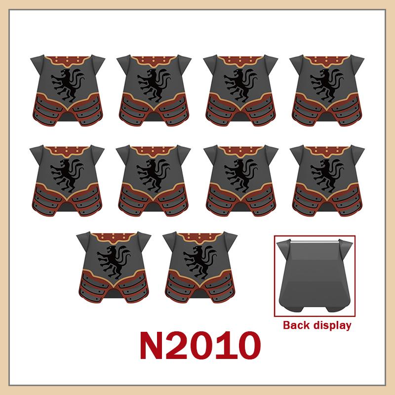 Medieval Military Castle Knight Armour Shoulder Armor Building Blocks Soldier Figure Parts Printed Army Warrior Bricks Toy Gifts