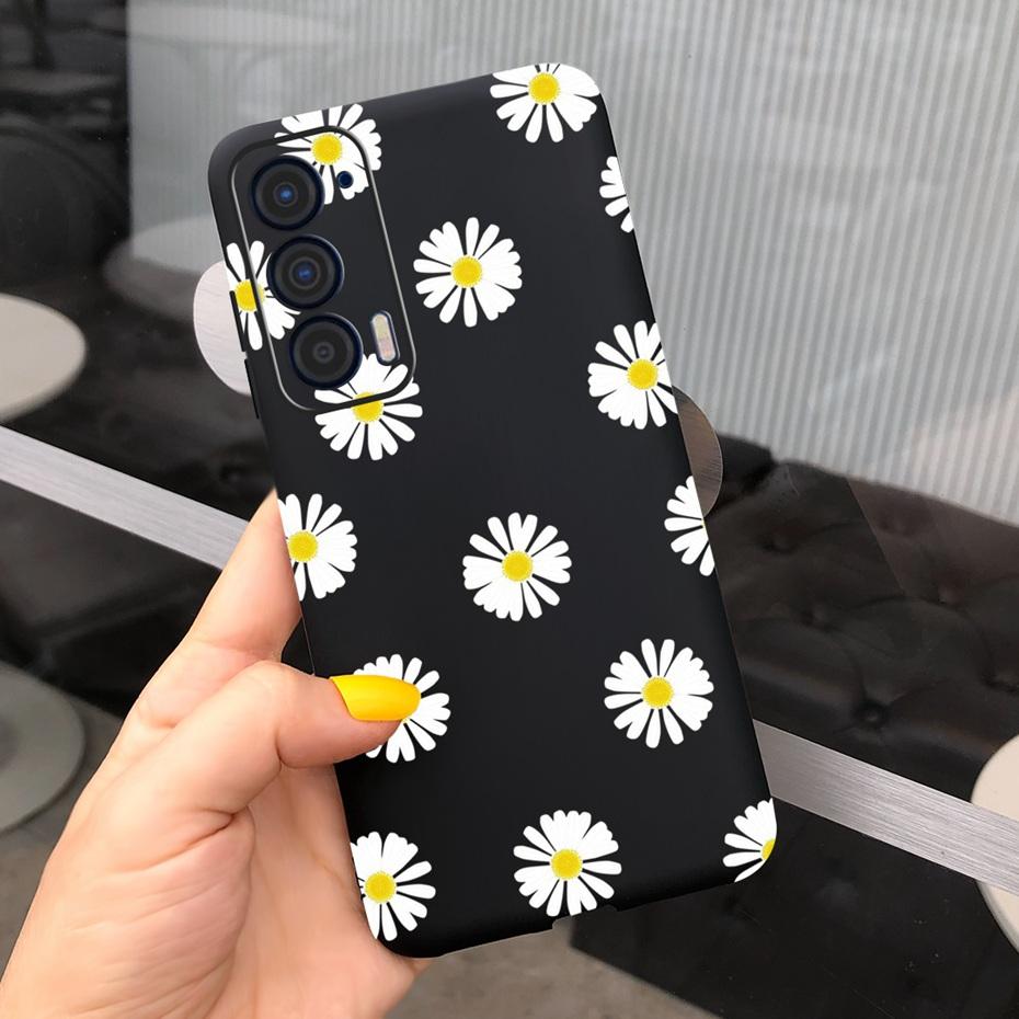 Silicon Case For Motorola Edge (2021) / Edge 5G UW (2021) Fashion Sunflower Daisy Pattern Soft Phone Cases For Edge 2021 XT2141