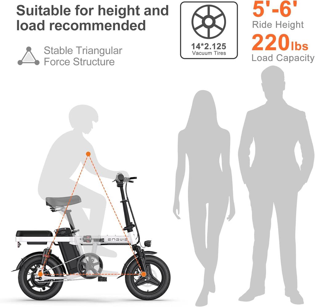 ENGWE T14 E-Bike with 250W Motor and 48V10Ah Battery Delivers 55KM Range and 25KMH Speed, A Compact Ride Built for City Streets and Everyday Freedom