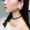 Girls Women Korean Style Transparent Flower Earrings Party Shopping Ear Studs