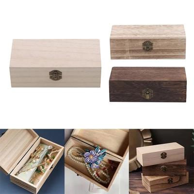 With Lid Jewelry Case Flip Type Necklace Ring Box Hinged Boxes Makeup Box  Home