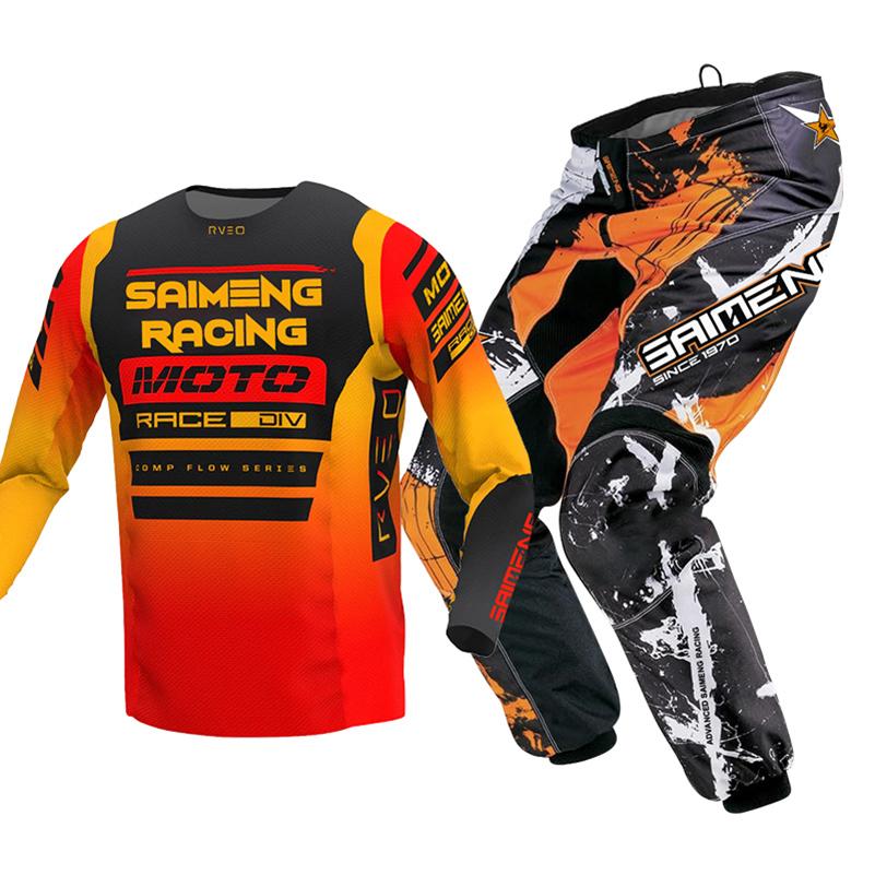 Motocross Gear Set for Kids Youth Jersey Pant Kits Child Green Motorcycle Black 3 4 5 6 7 8 9 10 Year Off-road Suit Blue Orange Enduro Cross Boy Girl