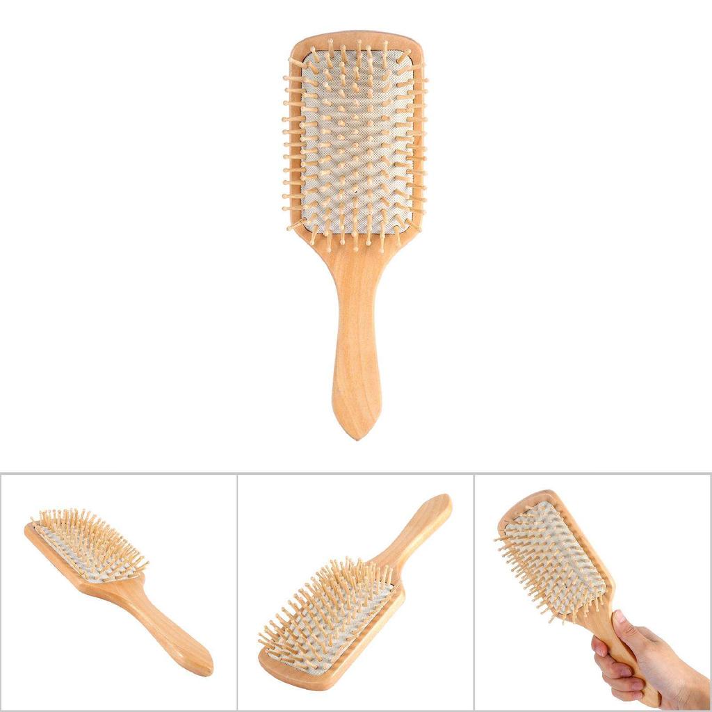 1PC Natural Wooden Anti Static Comb Healthy Cushion Airbag Hair Care Massage Tool( White)