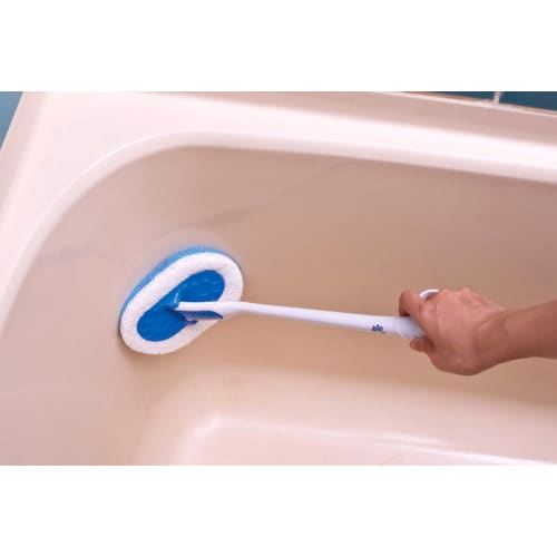 Daiya Bath Sponge, Spare Cleaner, Bath Cleaning Sponge, Finger-Hook Bath Cleaner, Spare Cleaner, White/Blue, 150 X 100 X 30 (mm), 058040