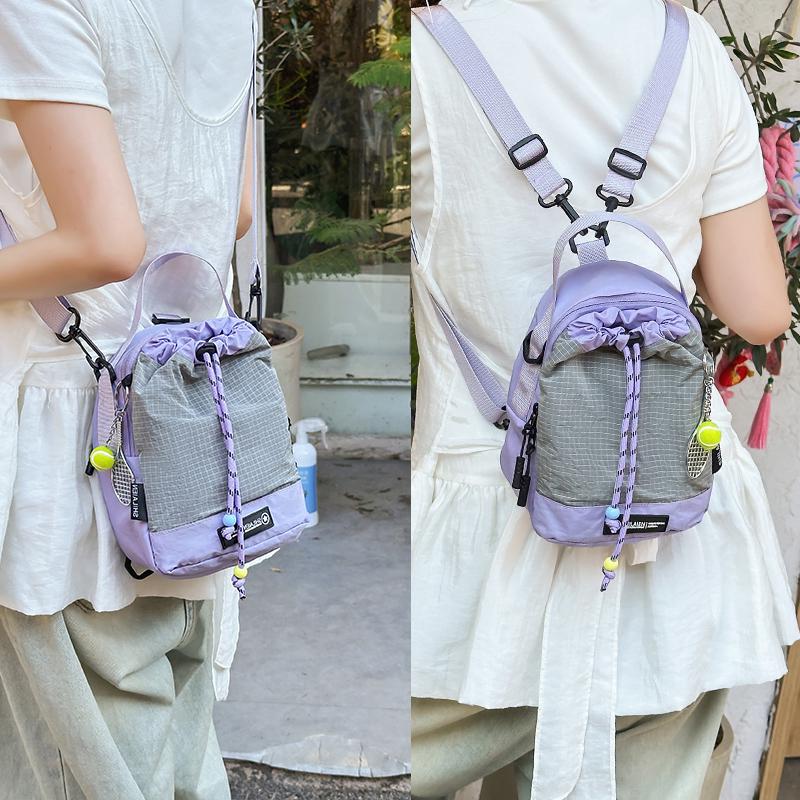 Multifunktionale leichte Outdoor-Umhängetasche für Männer und Frauen - Tragbarer Wasserflaschenhalter, Handytasche und kleiner Rucksack zum Wandern.