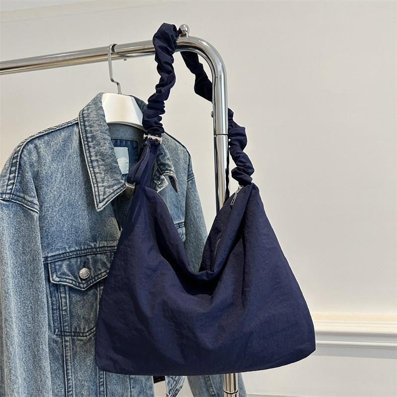 Trendy Stylish Casual Pleated Crossbody Shoulder Tote Bag With Large Capacity For Autumn