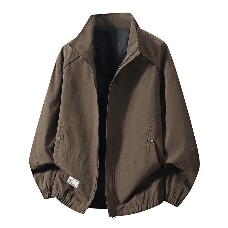 Freizeitjacke Herren Freizeit Unifarbene Stehkragenjacke Herrenjacke