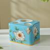 Creative Painted Floral Bird Ceramic Toothbrush Holder Artistic Three-hole Couple Toothbrush Holder Bathroom Toothpaste Storage