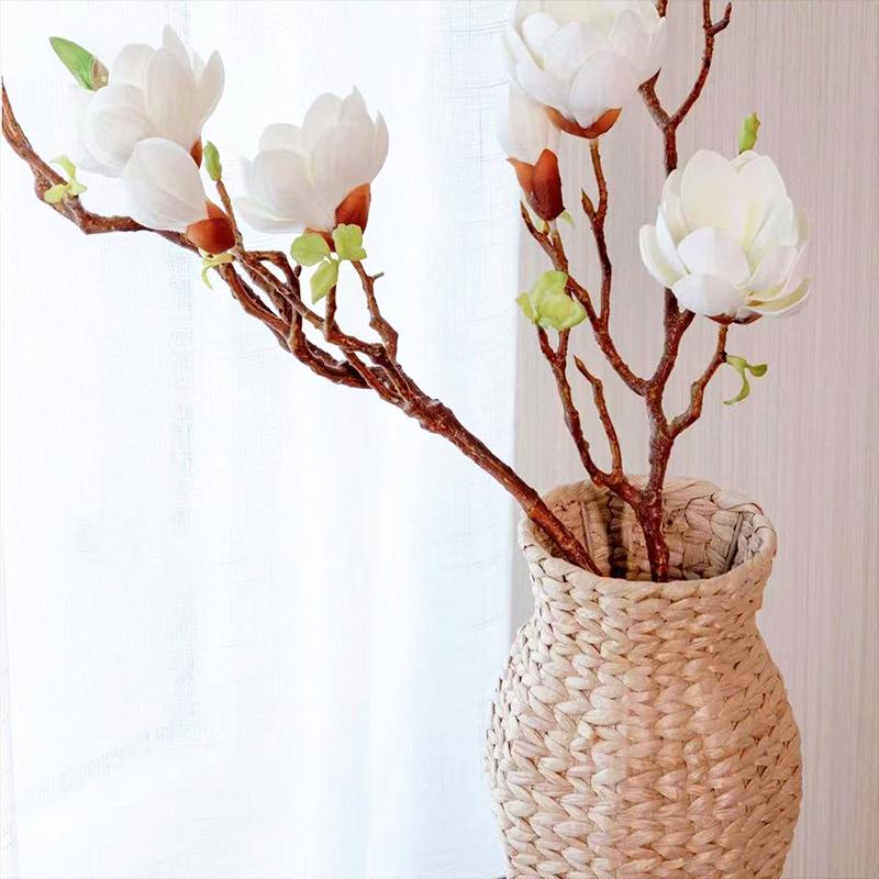 1Pcs Dry Flowerpot Woven Flower Vase Woven Basket Rattan Holder Lincao Vase Grass Woven Vase