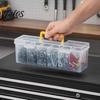 Talos Hardware Storage Box, with Handle Transparent Stackable Dust-Proof Organizer, for Tools Spices Art Supplies Office Accessories