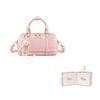 Disney Mickey Ins Style Fashion Versatile Boston Bag Women Handbag Milk-White Cherry-Blossom-Pink BMK-73319