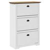 VidaXL Shoe Rack BODO White and Brown 80x35x118 Cm, Shoe Storage, Shoe Storage Cabinet, 4016882